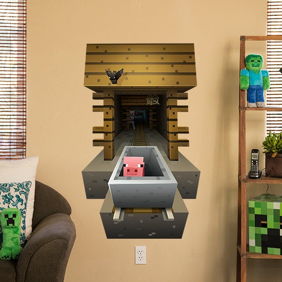  Minecraft  Mineshaft Wall Decal  Cling by YellowTreeCompany