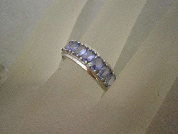 Clearance Sale Tanzanite and 10K White Gold Vintage Ring size