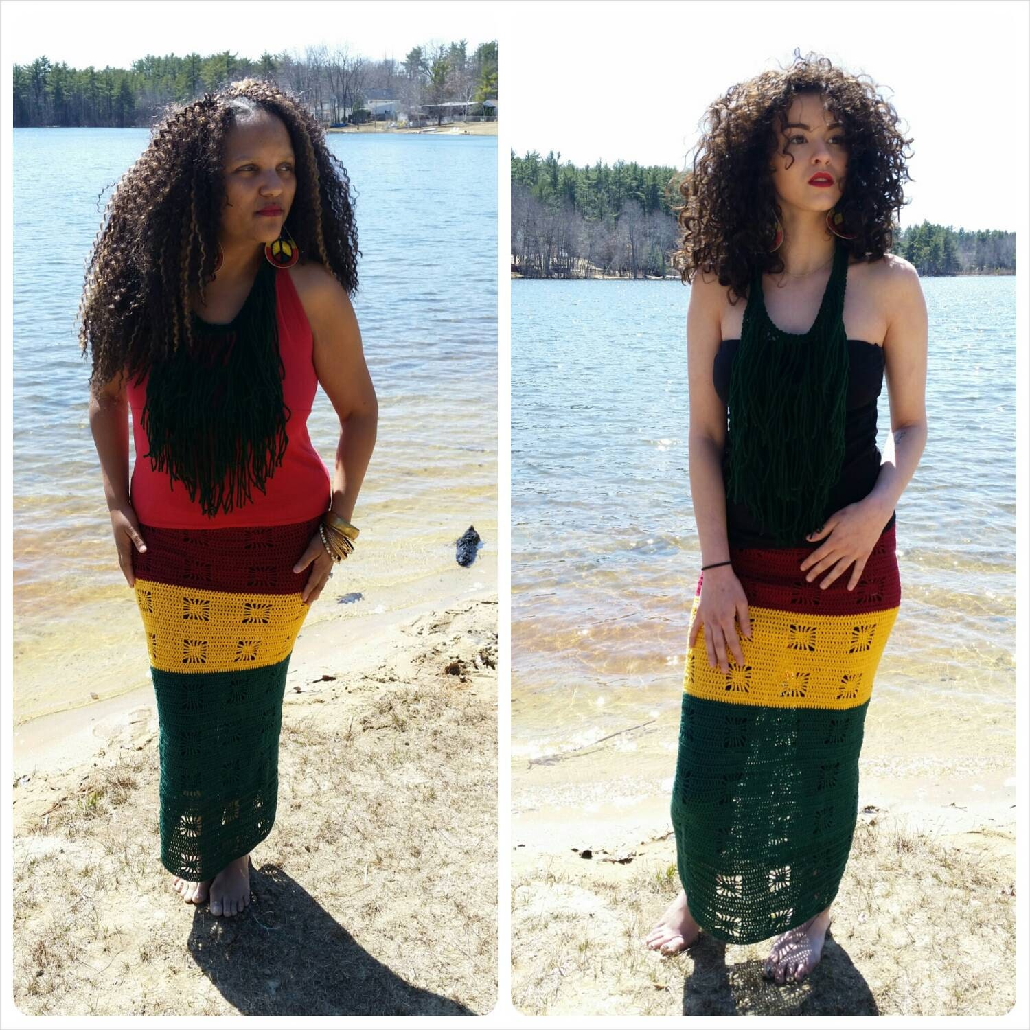 African Maxi Skirt Guyana Festival Clothes Bohemian by BlackPearl