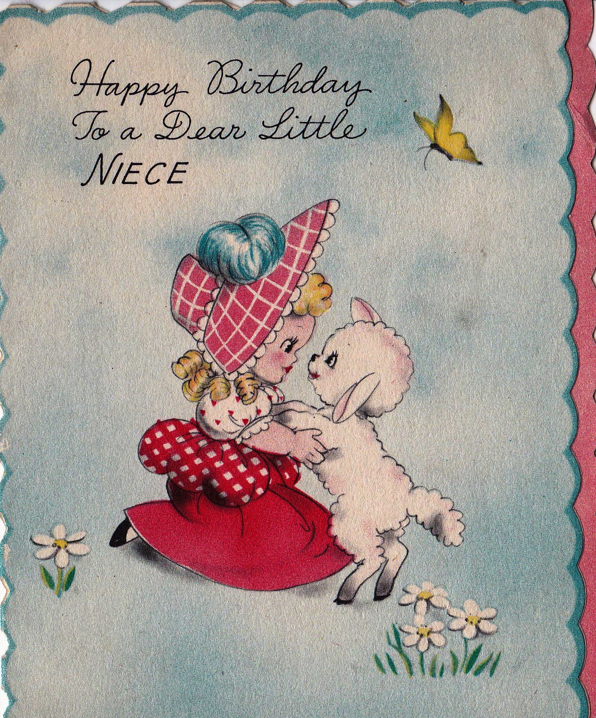 Vintage 1943 Hallmark Happy Birthday To A Dear Little Niece