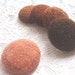 Wool buttons, rust buttons, brown buttons, size 60 buttons, set of 5 buttons