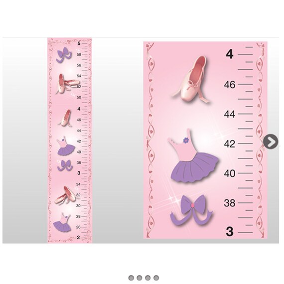 Growth Chart Ballerina Dance Ballet Tutu Children Wall Decals