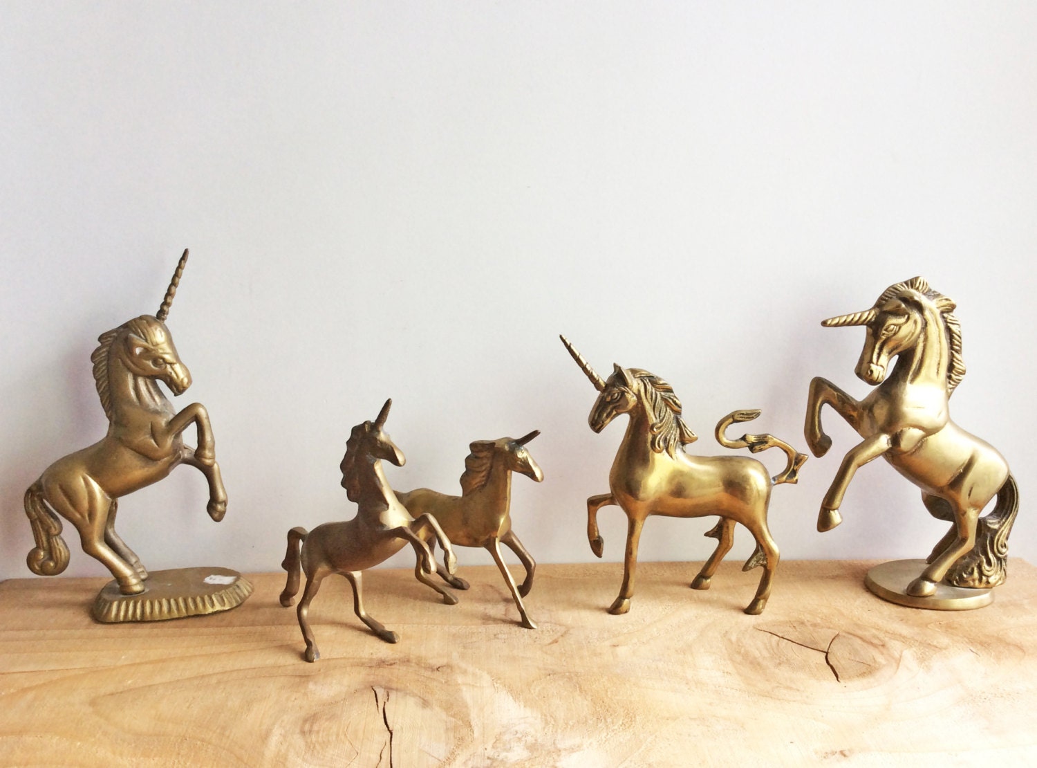 Brass Unicorn Collection Lot of Vintage Brass Animal