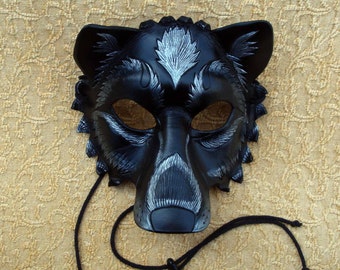 MADE TO ORDER Okami Wolf Mask... masquerade Japanese leather