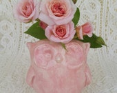 Owl Ceramic Bud Vase Tiny Planter Home Decor Birthday Day Gift Pencil Holder Teacher Gift In Pink