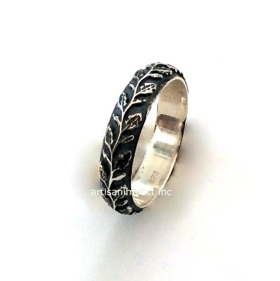 ... ring, vine ring, botanical band, boho ring, unique wedding band