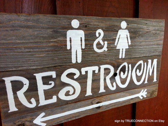 Sign Outdoor Restroom Wedding  Rustic rustic  signs House Bathroom bathroom  Sign, Sign, Signs,