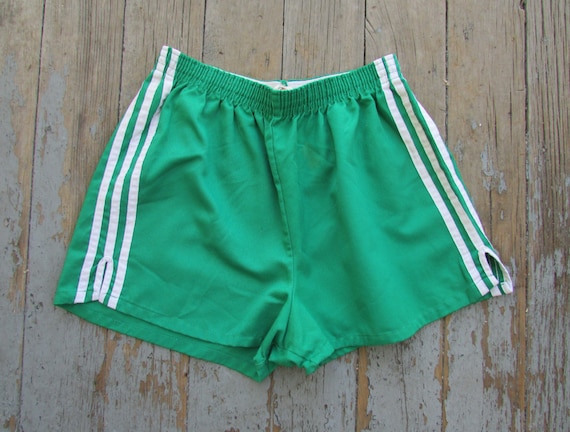 Mens Green Short Shorts Vintage 1970s Old School By Corkspork