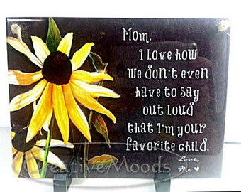 Personalized Mothers Day Tile Saying Poem with Original Art