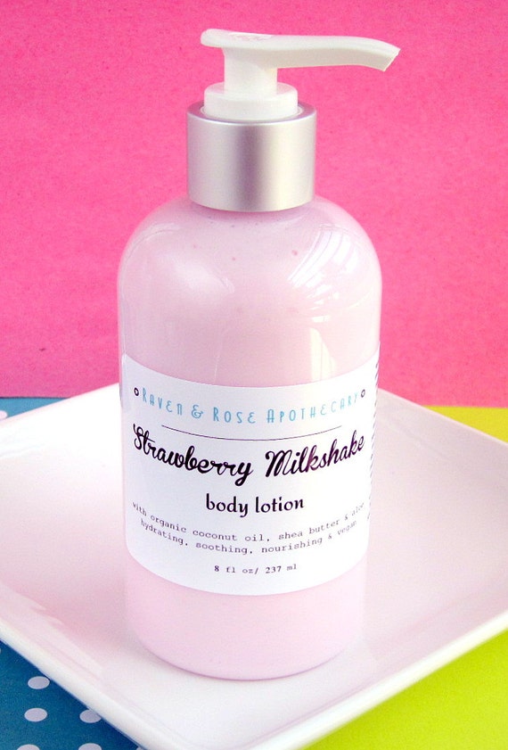 STRAWBERRY MILKSHAKE Body Lotion // Vegan by RavenAndRoseCo