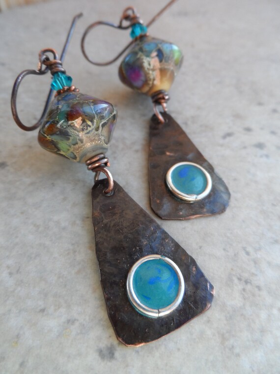 Mind Body Spirit ... Lampwork and Enameled Copper