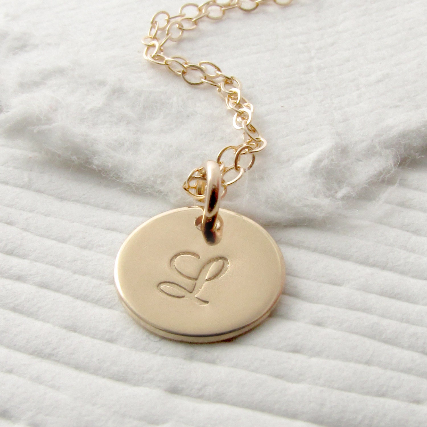 14k Solid Gold Personalized Necklace Gold Initial Necklace