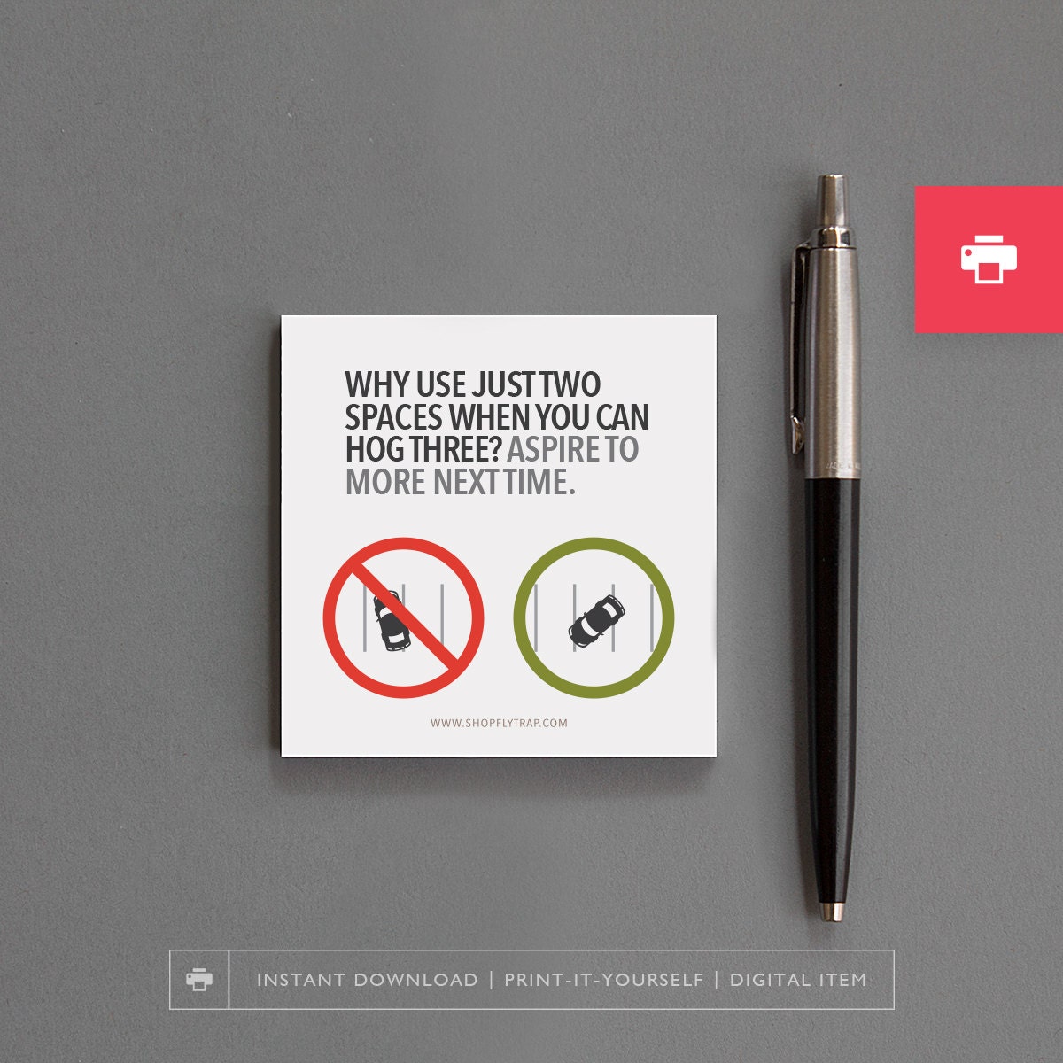 Funny Printable Parking Notes. Sticky Notepad. by FlytrapOnE