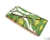 Eyeglass Case Green Passion Lily Protective Pouch