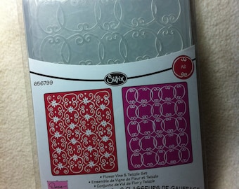 Embossing Folders...2 Piece Set of Brand New Floral Vine and Twizzle Embossing Folders