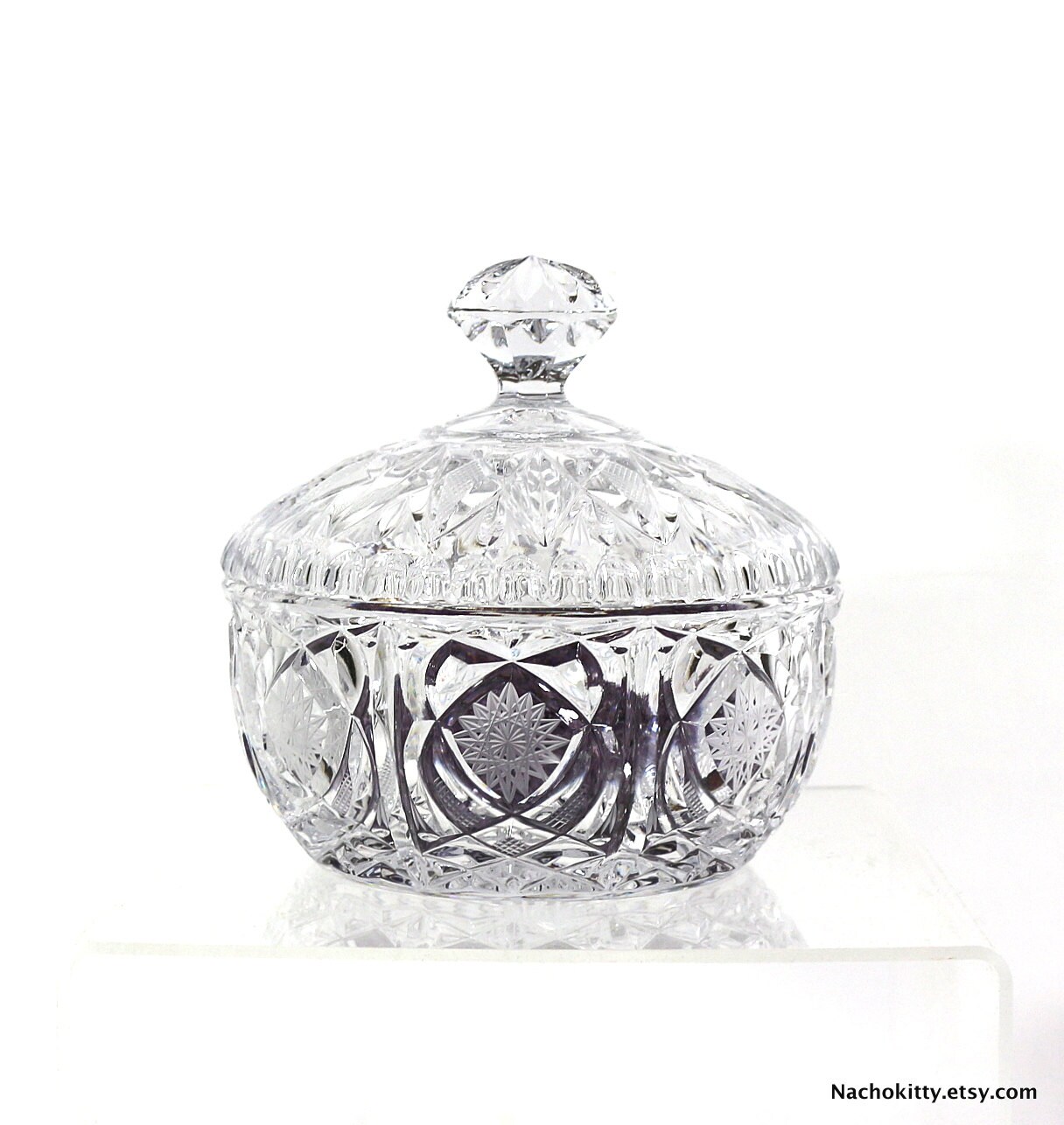 1920s Glass Dish, Vintage Elegance, Lidded Glass Serving Bowl, Antique