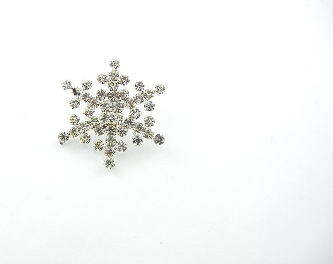 Silver-tone Rhinestone Snowflake Pendant