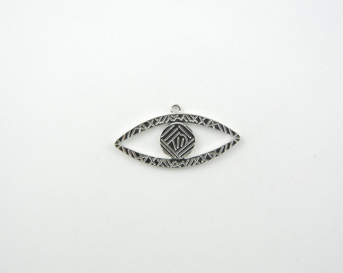 Silver-tone Eye Pendant