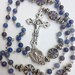 Catholic Rosary with light Blue Aventurine and Czech Picasso Glass Beads