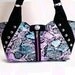 purple aqua handmade fabric bag, reptile motif, boho bag, reptile bag, spring bag, shoulder bag, spring handbag, summer handbag,designer bag