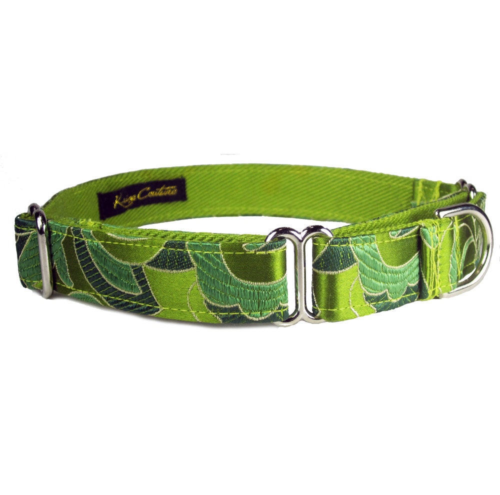 Green Martingale Collar Fancy Dog Collar for Whippets