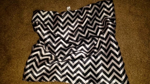 Satin Comfort Blanket - Lovey for Babies and Small Children  - 13"x13  White & Black Chevron