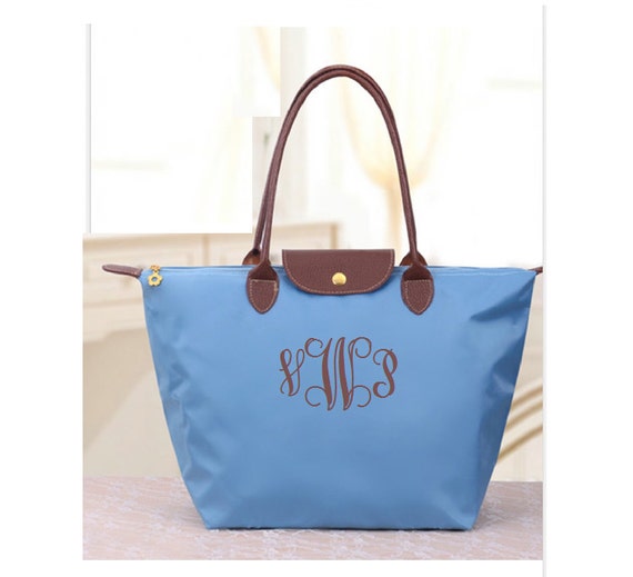 Baby Blue Personalized Bag Medium Large Tote Nylon by nnichols