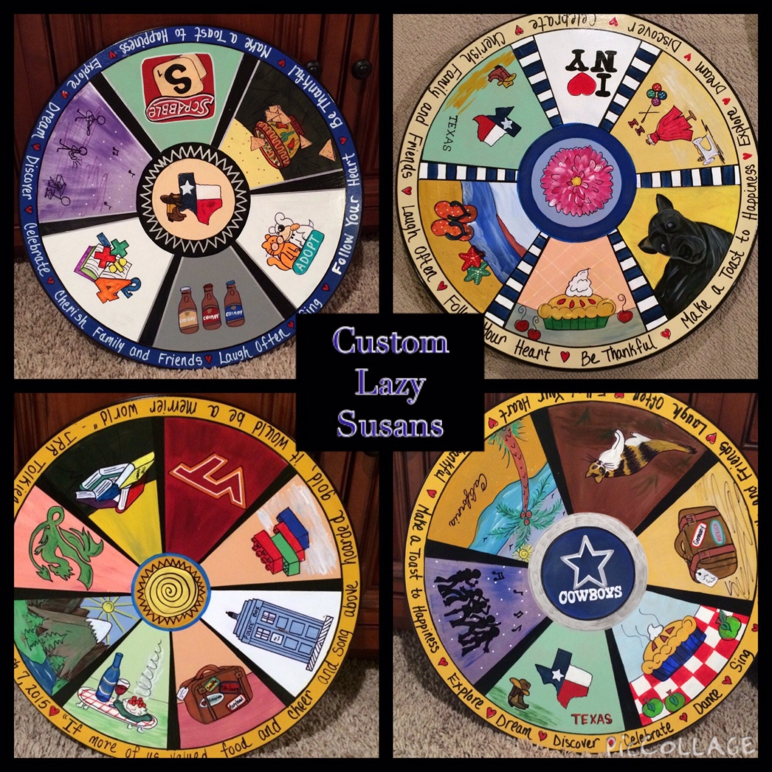 Custom Lazy Susan designed and hand painted 15 or