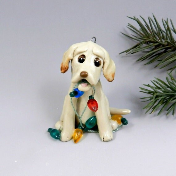 labrador retriever yellow christmas ornament figurine labrador retriever yellow christmas ornament figurine