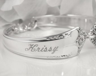 Spoon Bracelet, FREE ENGRAVING, Silverware Bracelet