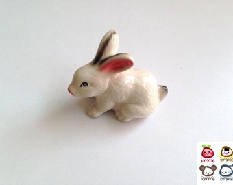 White Rabbit Figure, ceramic rabbit, bunny figure, miniature rabbit, bunny figurine, white, hare, ceramic animal, mini, little, iammie