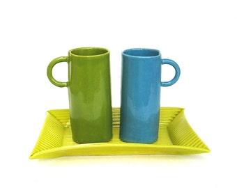 tea for two ... hand built whimsical festive cups and tray