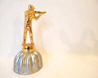 Vintage Industrial Repurposed Trophy ~Original found art sculpture ~sawed off shotgun ~ Shooting Range Trophy ~ Man Cave For him Home decor