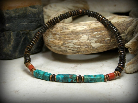 Bracelet for Men Turquoise Bracelet Mens by StoneWearDesigns