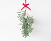 Mistletoe Christmas Decoration, Festive Holiday Ornament, Elegant, Kiss Under The Mistletoe, Felt