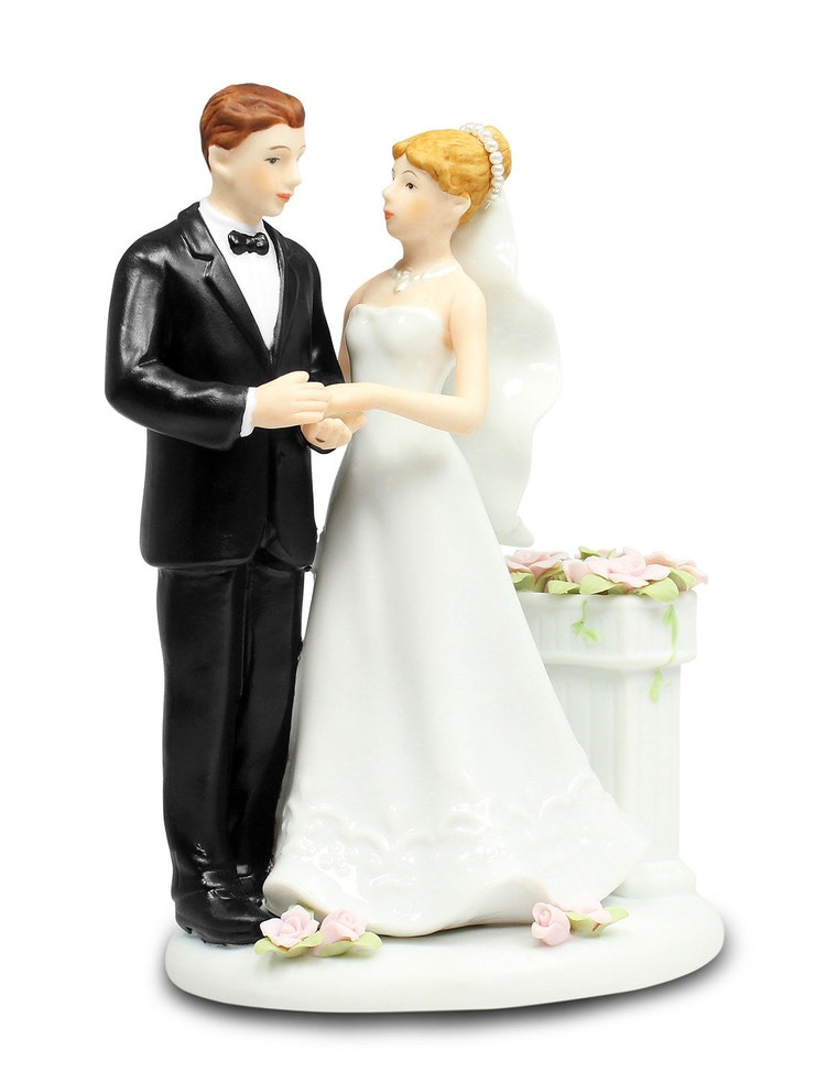 Rose Garden Wedding Couple Figurine Custom by weddingcollectibles