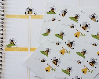 Planner Stickers 24 Bee Stickers, Fits Most Planners, Fits Erin Condren LifePlanner
