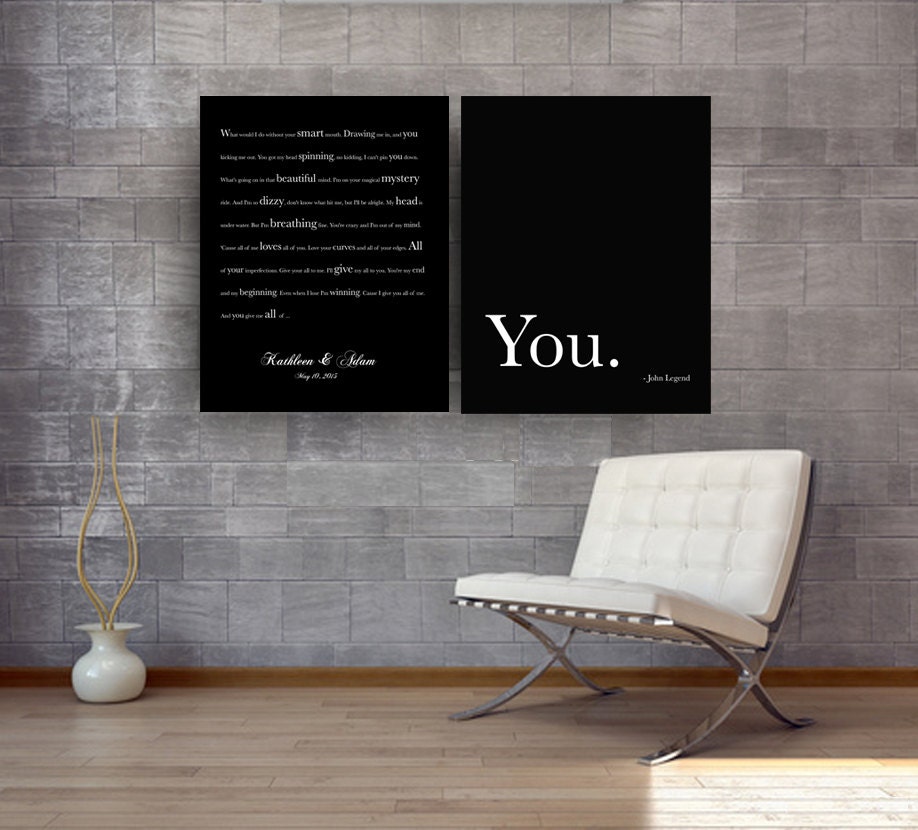 Song Lyrics on canvas Song lyrics wall art music art gift for