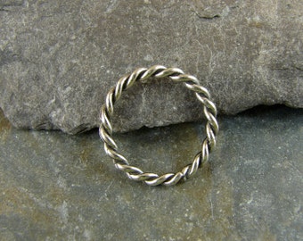 Twist Circle Sterling Silver Connectors or Links - 17mm - One - Artisan Sterling Findings - ltc