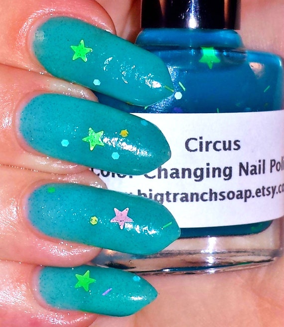 Color Changing Thermal Nail Polish CIRCUS Teal by BigTRanchSoap