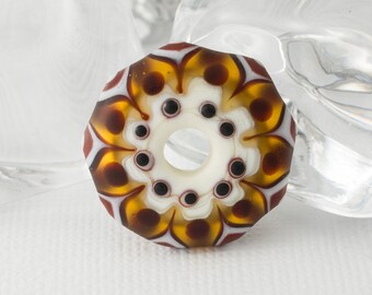 Amber Wheel Lampwork Bead