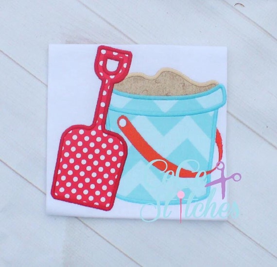 Sand Bucket Embroidery Applique Design