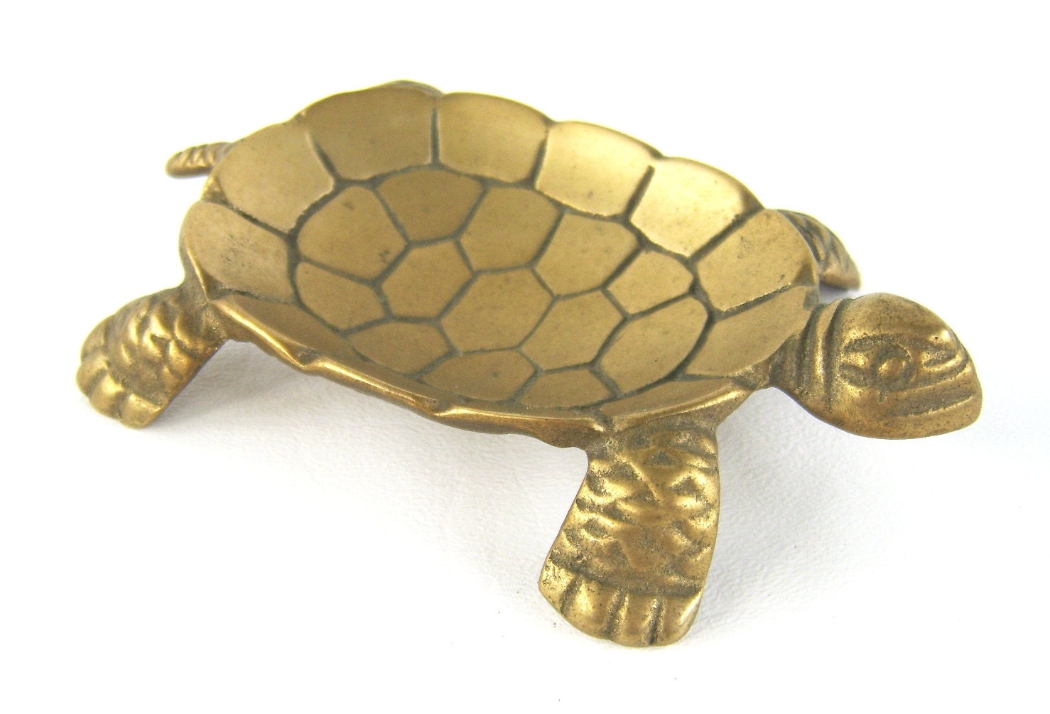 Vintage Brass Turtle Trinket Dish Change Dish Ring Dish