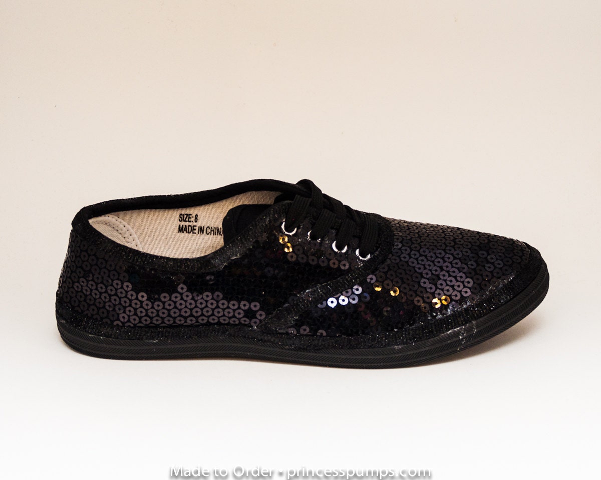 Sequin CVO Black on Black Sneaker Tennis Shoes by princesspumps