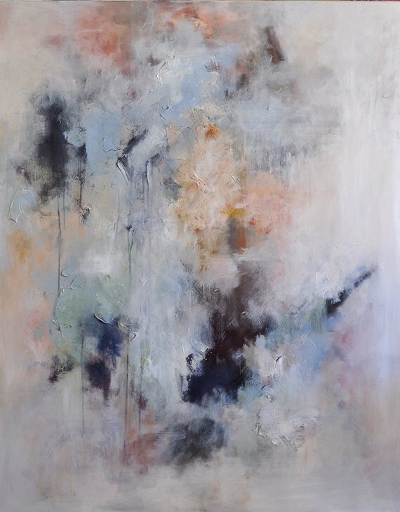 Original Abstract Painting Neutral Textured White by AbstractArtM