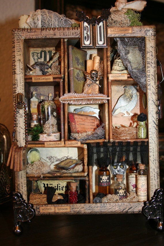 Halloween Shadow box Apothecary Shop. by creationsbyminda on Etsy