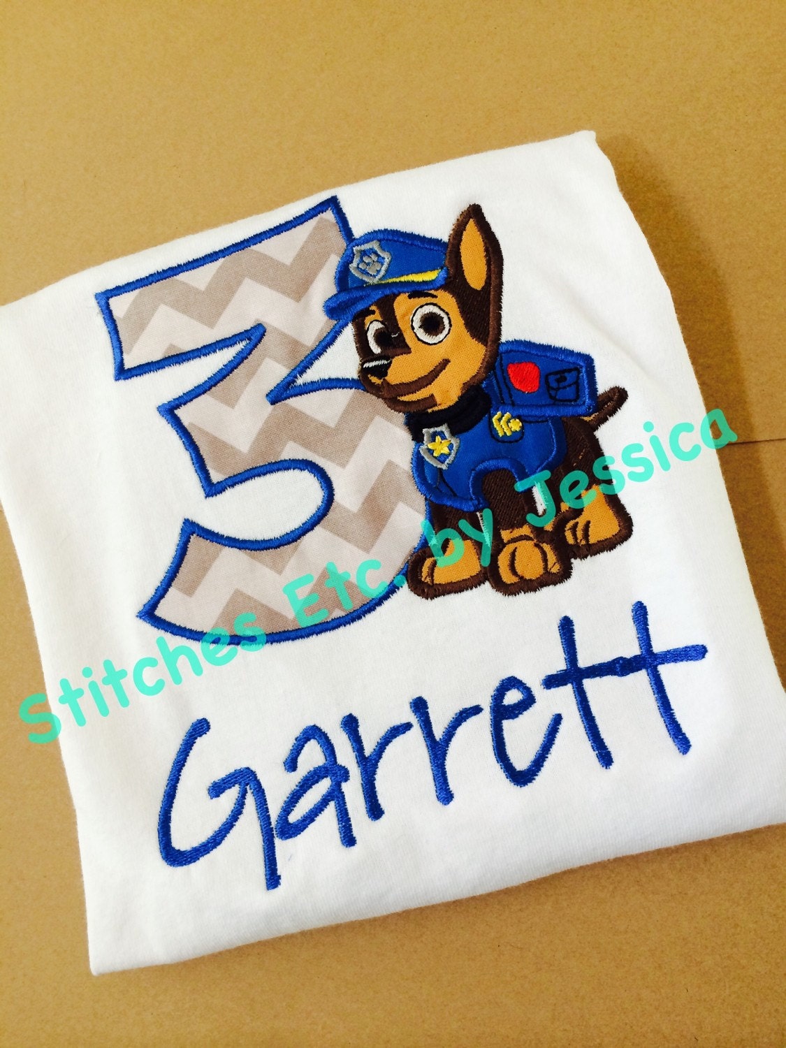 Chase Paw Patrol Birthday Shirt by shopstitchesetc on Etsy