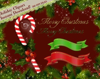Holiday Clipart, Christmas Clipart, Christmas Frame Clipart