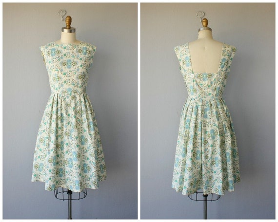 Vintage 1950s Dress 50s Fit and Flare by CustardHeartVintage
