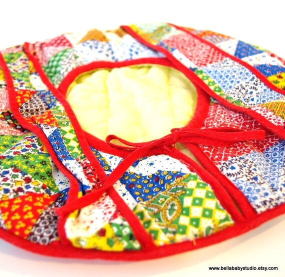 Vintage Quilted Fabric Pie Carrier by BELLABABYSTUDIO on Etsy